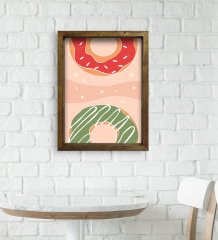 BK Gift Cafe & Bar & Restaurant Konseptli Doğal Masif Ahşap Çerçeveli Tablo-84