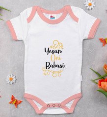 BK Kids Yesun Oni Babasi Tasarımlı Pembe Bebek Body Zıbın-1
