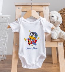 BK Kids Kişiye Özel Fotoğraflı Bebek Yastık ve Bebek Body Zıbın Hediye Seti - Model 38