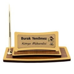 Ahşap Masa İsimliği  - Tek Kalemli