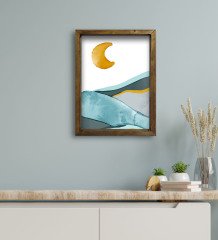 BK Gift Otel Odası Konseptli Doğal Masif Ahşap Çerçeveli Tablo 45x65cm-36