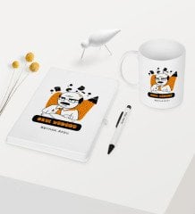 Kişiye Özel Okul Müdürü Temalı Beyaz Defter Kalem Kupa Seti - 2