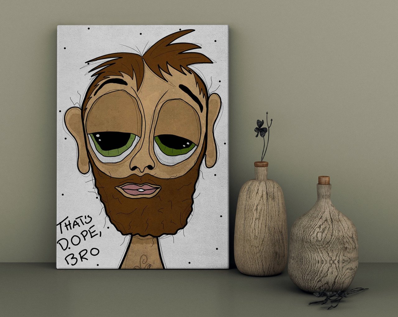 BK Home The Lazy People Collection Hobo Guy Tasarımlı Kanvas Tablo 30x50cm-1