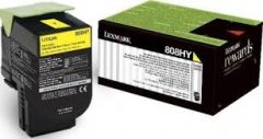 Lexmark 80C8HY0 (808HY) Sarı Orjinal Toner Yüksek Kapasite - CX410 / CX510 (T3303)