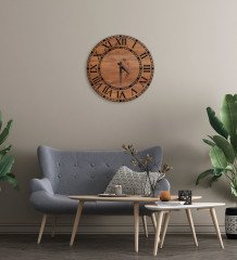 BK Gift Dekoratif 45cm Ahşap Duvar Saati-155
