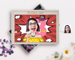 Kişiye Özel Kadınlar Günü Karikatürlü 1000 Parça Profesyonel Puzzle-2
