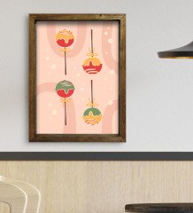 BK Gift Cafe & Bar & Restaurant Konseptli Doğal Masif Ahşap Çerçeveli Tablo-86