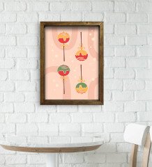 BK Gift Cafe & Bar & Restaurant Konseptli Doğal Masif Ahşap Çerçeveli Tablo-86