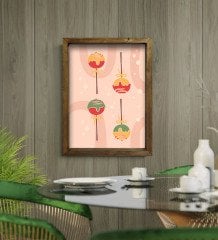 BK Gift Cafe & Bar & Restaurant Konseptli Doğal Masif Ahşap Çerçeveli Tablo-86