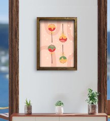 BK Gift Cafe & Bar & Restaurant Konseptli Doğal Masif Ahşap Çerçeveli Tablo-86