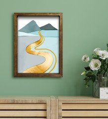 BK Gift Otel Odası Konseptli Doğal Masif Ahşap Çerçeveli Tablo 45x65cm-37