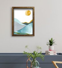 BK Gift Otel Odası Konseptli Doğal Masif Ahşap Çerçeveli Tablo 45x65cm-38