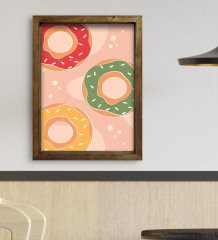 BK Gift Cafe & Bar & Restaurant Konseptli Doğal Masif Ahşap Çerçeveli Tablo-88