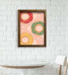 BK Gift Cafe & Bar & Restaurant Konseptli Doğal Masif Ahşap Çerçeveli Tablo-88