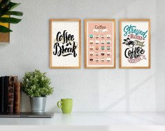 BK Home Coffee Tasarımlı Dekoratif 3’lü Retro Ahşap Tablo-6