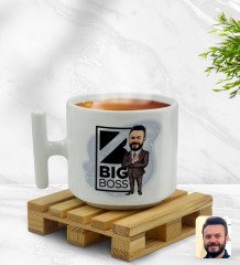 Kişiye Özel Erkek Big Boss Karikatürlü T Kulplu Beyaz Middle Kupa Bardak-1