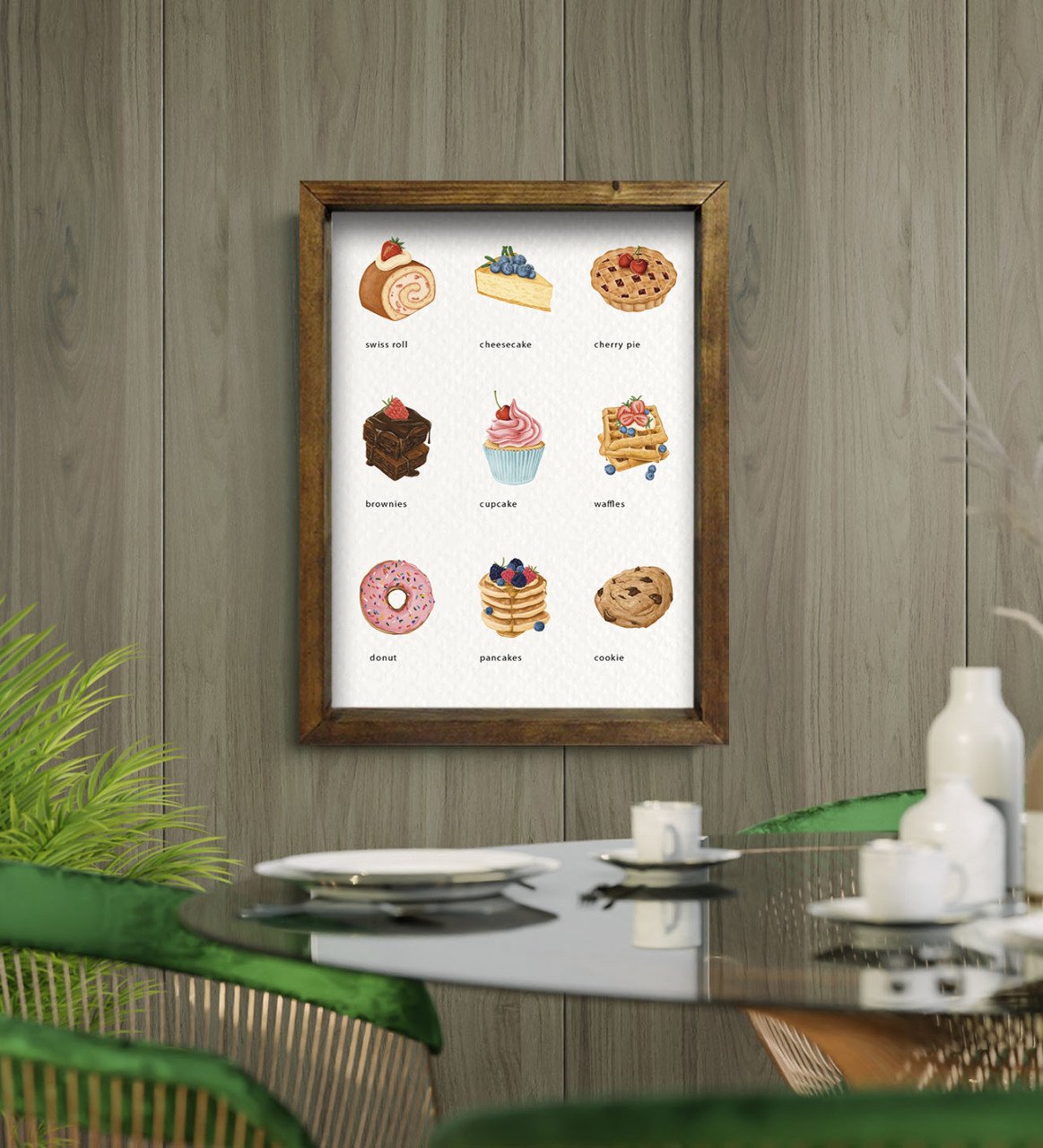 BK Gift Cafe & Bar & Restaurant Konseptli Doğal Masif Ahşap Çerçeveli Tablo-90