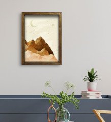 BK Gift Otel Odası Konseptli Doğal Masif Ahşap Çerçeveli Tablo 45x65cm-41