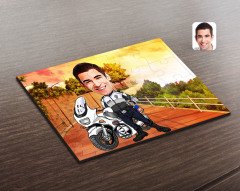 Kişiye Özel Erkek Yunus Polis Karikatürlü Ahşap Puzzle-1