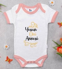 BK Kids Yesun Oni Annesi Tasarımlı Pembe Bebek Body Zıbın-1