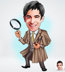Kişiye Özel Müfettiş Tasarımlı Dijital Karikatür-1