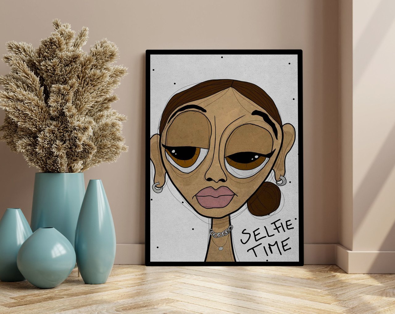 BK Home The Lazy People Collection Hot Girl Tasarımlı Kanvas Tablo 70x100cm-1