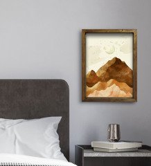 BK Gift Otel Odası Konseptli Doğal Masif Ahşap Çerçeveli Tablo 45x65cm-42