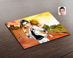 Kişiye Özel Erkek Karikatürlü Ahşap Puzzle-34