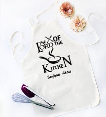 Kişiye Özel Lord of The Kitchen Tasarımlı Beyaz Mutfak Önlüğü-1