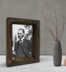 BK Gift Atatürk Tasarımlı Dekoratif Doğal Masif Ahşap Çerçeve 15x20cm-29