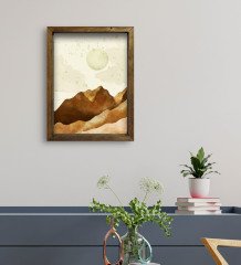 BK Gift Otel Odası Konseptli Doğal Masif Ahşap Çerçeveli Tablo 45x65cm-43