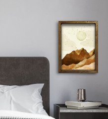 BK Gift Otel Odası Konseptli Doğal Masif Ahşap Çerçeveli Tablo 45x65cm-43