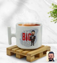 Kişiye Özel Erkek Big Boss Karikatürlü T Kulplu Beyaz Middle Kupa Bardak-4