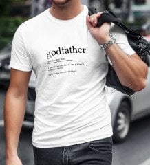 BK Home Godfather Baba Tasarımlı Beyaz T-Shirt-14