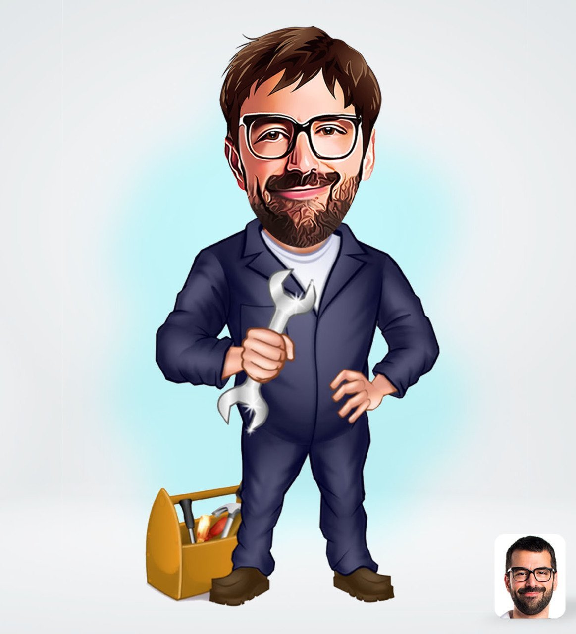 Kişiye Özel Tamirci Tasarımlı Dijital Karikatür-1