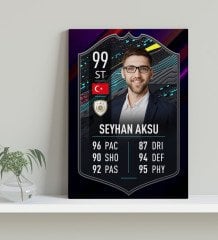 Kişiye Özel Kanvas Tablo Futbolcu Kartı 30x50cm-13