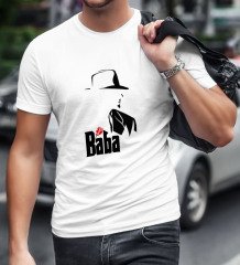 BK Home Godfather Baba Tasarımlı Beyaz T-Shirt-16