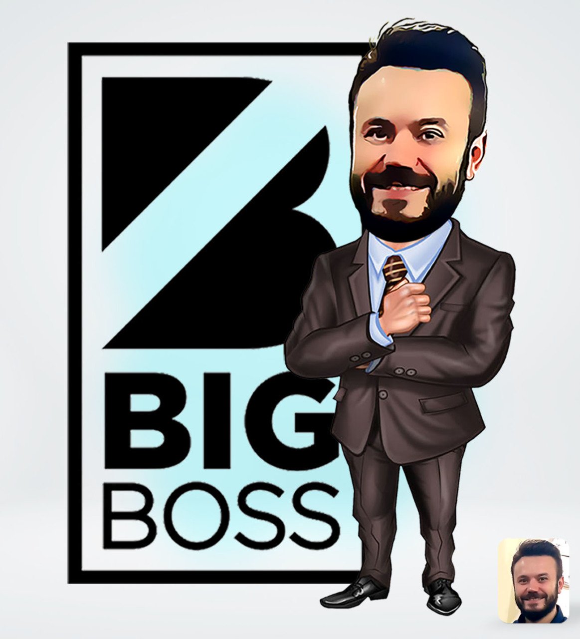 Kişiye Özel Erkek Big Boss Tasarımlı Dijital Karikatür-1