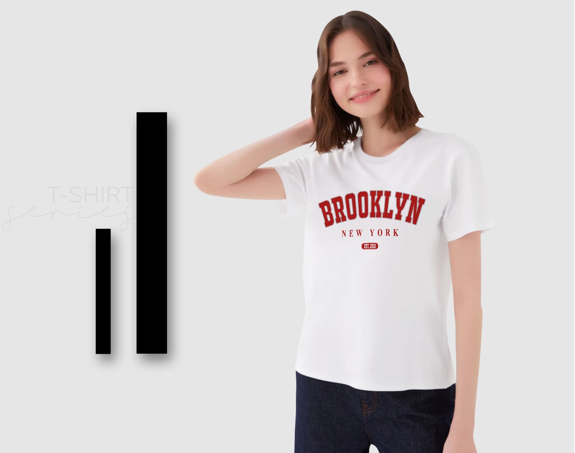 BK Gift Brooklyn Tasarımlı Kadın Beyaz T-shirt, Arkadaşa Hediye, Doğum Günü Hediyesi, Trend Tişört, Sevgili Hediyesi-1