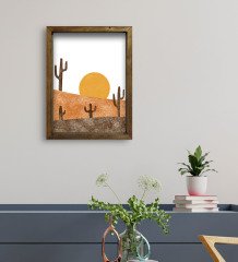 BK Gift Otel Odası Konseptli Doğal Masif Ahşap Çerçeveli Tablo 45x65cm-46