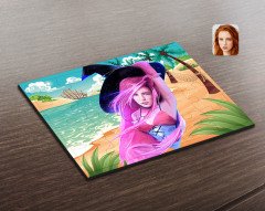 Kişiye Özel Kadın Cadı Karikatürlü Ahşap Puzzle-4