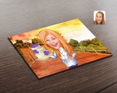 Kişiye Özel Kadın Chef Karikatürlü Ahşap Puzzle-2