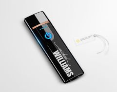 BK Gift Kişiye Özel Siyah Sigara Tabakası ve Elektronik Dokunmatik Alevsiz Şarjlı Çakmak Hediye Seti-12, Metal Sigara Tabakası, Elektronik Çakmak