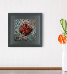 BK Gift Nar Tasarımlı Ahşap Çerçeveli Taş Duvar Dekoru-2