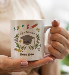 BK Gift Kişiye Özel Öğretmenler Günü Tasarımlı Kupa Bardak ve Atatürk Baskılı Tişört Hediye Seti- 3-17, Öğretmene Hediye, Öğretmenler Günü, 100. Yıl Hediyesi