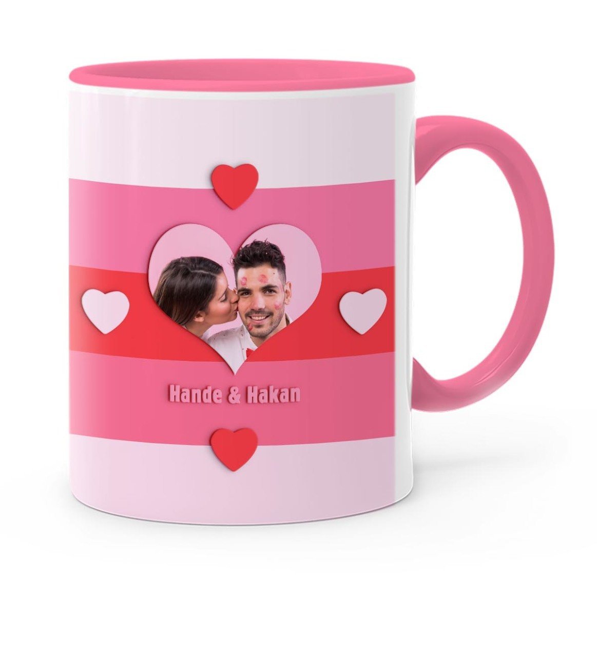 Sevgiliye Özel Fotoğraflı Pembe Kupa Bardak - 20