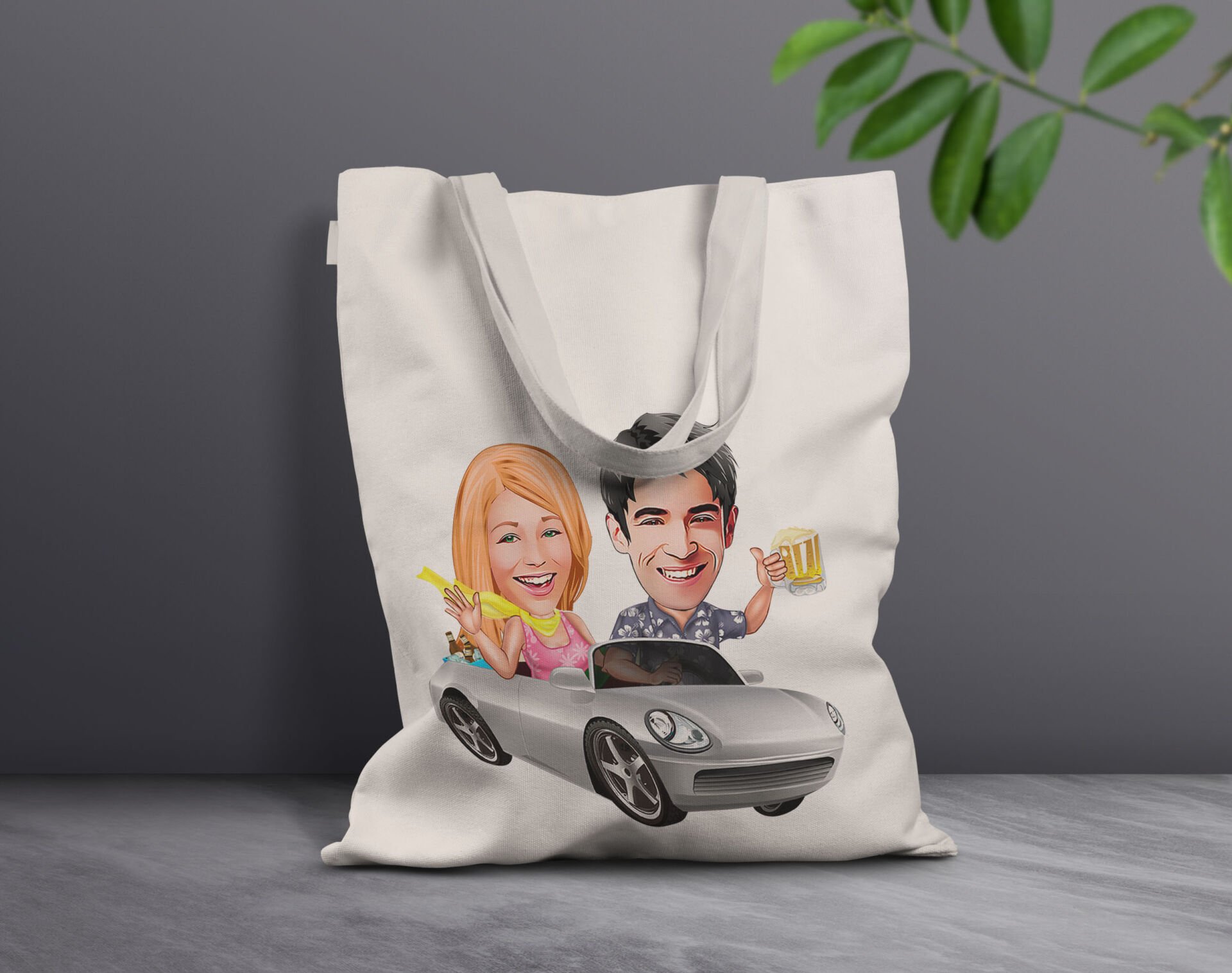 BK Gift Kişiye Özel Sevgililer Karikatürlü Kanvas Bez Çanta, Baskılı Omuz Çantası, Alışveriş Çantası, Plaj Çantası, Sevgiliye Hediye-11