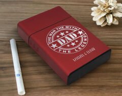 BK Gift Kişiye Özel İsimli Babalar Günü Tasarımlı Kırmızı Metal Sigara Tabakası ,Babalar Günü Hediyesi , Babaya Hediye , Sigara Tabakası-9