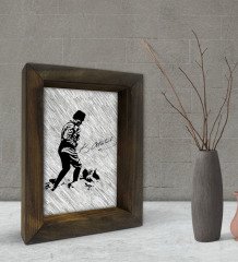 BK Gift Atatürk Tasarımlı Dekoratif Doğal Masif Ahşap Çerçeve 15x20cm-38