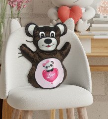 BK Gift Sevimli Panda Tasarımlı Kahverengi Ayıcık Yastık-6